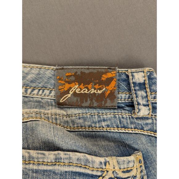 Seven7 Shorts Women's 20 Stretch Denim Mid-Rise Distressed Blue Cotton - Picture 8 of 12